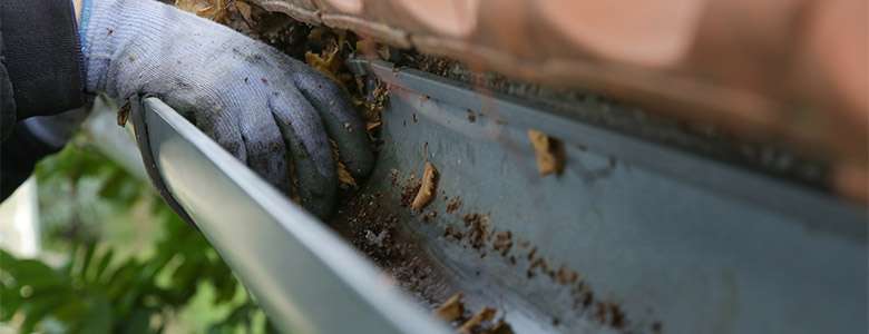 Dirty Gutters Getting Cleaned Out
