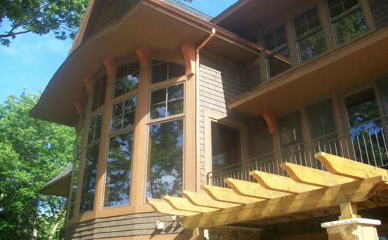 A Beautiful Home with Copper Gutters Installed from Mid-State
